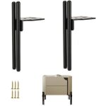 Lot de 2 pieds de meubles en m�tal noir, pieds de table de 18 cm, meuble tv, meuble de salle de bain ...