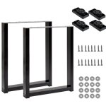 Lot de 2 pieds de table en m�tal pour banc, table industrielle, patins de table, pieds de table pour ...