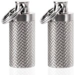 Lot de 2 piluliers porte - cl�s en alliage de titane, �tui � pilules portable et �tanche (se glisse dans ...