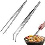 Lot de 2 pinces pour cuisine professionnelles, multi - usages et multifonctions avec pointe courb�e et ...