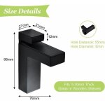 Lot de 2 pinces � verre noires r�glables pour �tag�re en bois / verre - supports muraux en m�tal massif ...