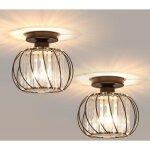 Comely - 2 pices plafonnier en cristal, noir e27 lampe de plafond, petit lustre en cristal moderne pour ...