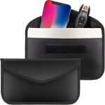 Lot de 2 pochettes faraday pour t�l�phone et cl�s de voiture, �tui de cl� bloquant le signal, protection ...