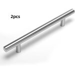 Lot de 2 poign�es de porte en acier inoxydable (400 x 12 x 32 mm), poign�es de tiroir pour meubles de ...