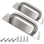 Lot de 2 poign�es de porte de grange robustes en acier inoxydable de 20 cm pour abri de jardin, portail ...
