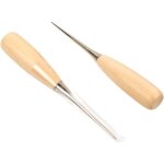 Lot de 2 poin�ons professionnels avec manche en bois pour poin�onnage de couture en cuir