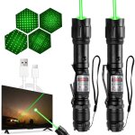 Lot de 2 pointeurs laser vert rechargeables haute puissance, faisceau laser � grande port�e, compatible ...