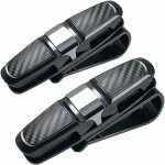 Lot de 2 porte - lunettes pour pare - soleil, avec clip pour lunettes de soleil ou cartes, noir + argent ...