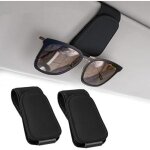 Lot de 2 porte lunettes pour voiture magntiques en cuir pour visire de voiture, porte lunettes voiture ...