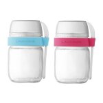 Lot de 2 pots en verre pour yaourti�re lagrange 440403