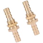 Lot de 2 raccords travers�e en laiton 6mm pour tuyau, connecteur adaptateur �tanche, pour plomberie, ...