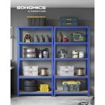 Lot de 2, rayonnage � 5 niveaux, 50 x 100 x 200 cm, �tag�res charge lourde m�tallique, bleu