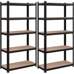Lot de 2 rayonnage Étagères charge lourde métallique 180 x 90 x 40 cm, 5 niveaux, noir Lot de 2 rayonnage Étagères charge lourde métallique 180 x 90 x 40 cm, 5 niveaux, noir