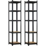 Lot 2 rayonnages modulaires avec 5 �tag�res r�glables 180x40x40cm 175kg o91