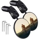 Lot de 2 rtroviseurs de vlo, verre / silicone, rglables  360, noirs