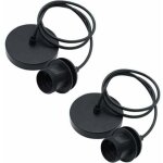 Lot de 2 rosaces e27 en chrome noir avec anneau de verrouillage pour abat - jour pour suspension de bricolage ...
