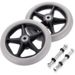 Lot de 2 roues de rechange en caoutchouc de 15, 2 cm pour fauteuil roulant, roues avant, dambulateur, ...
