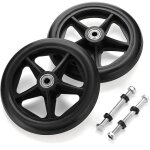 Lot de 2 roues de rechange en caoutchouc de 15, 2 cm pour fauteuil roulant, d�ambulateur, marcheur, roulettes ...