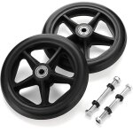 Lot de 2 roues de rechange en caoutchouc de 15, 2 cm pour fauteuil roulant, d�ambulateur, marcheur, roulettes ...