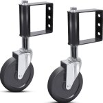 Lot de 2 roulettes de portail � ressort en caoutchouc r�sistant au vieillissement avec plaque de montage ...