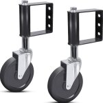 Lot de 2 roulettes de portail � ressort en caoutchouc r�sistant au vieillissement avec plaque de montage ...