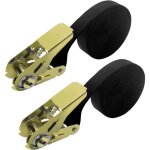 Lot de 2 sangles d'arrimage � cliquet de 6 m - noir - capacit� d'arrimage : 800 kg - r�sistance � la ...