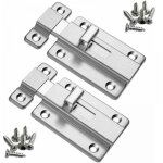 Lot de 2 serrures de porte en acier inoxydable avec p�ne � vis pour portes int�rieures, salle de bain, ...
