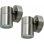 Lot de 2 spots bas design �clairage de fa�ade lampes de terrasse jardin luminaires inox ip44