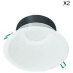Lot de 2 spots led encastrable �155mm philips coreline downlight 9, 8w 1200lm 60d - dn142b