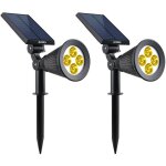 Lumi jardin - lot de 2 spots solaires projecteurs spiky noir plastique 100lm