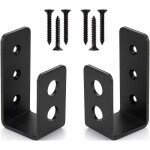 Lot de 2 supports de porte en acier robuste pour porte de 2 x 4, barre de sécurité en forme de u Lot de 2 supports de porte en acier robuste pour porte de 2 x 4, barre de sécurité en forme de u
