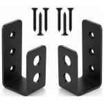 Lot de 2 supports de porte robustes en acier pour portes de 2 x 4 - barre de s�curit� en forme de u - ...