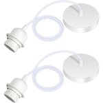 Lot de 2 suspension e27 avec anneau � vis, c�ble r�glable 100cm, e27 porte lampe suspension, compatible ...