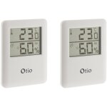 Lot de 2 thermom�tres hygrom�tres magn�tiques lcd - blanc - otio