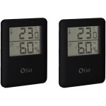 Lot de 2 thermom�tres hygrom�tres magn�tiques lcd - noir - otio