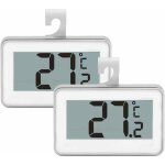 Lot de 2 thermomtres pour rfrigrateur et conglateur avec crochet de suspension (blanc)