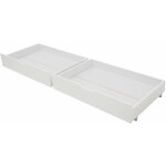 Happy garden ? lot de 2 tiroirs de rangement sous lit 94x61, 5x20 cm ? en pin blanc ? charge max 26 kg ...