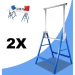 Lot de 2 tr�teaux d'�chafaudage, hauteur r�glable 80 - 130cm, jusqu'� 200kg, bleu, antid�rapante, tr�teaux ...