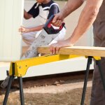 Lot de 2 tr�teaux pliables m�talliques charge max 600 kg tr�teaux pliants compacts avec 4 crochets 92 ...