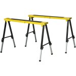 Lot de 2 trteaux pliables tlescopiques fabien jaunes et noirs