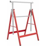 Homcom - lot de 2 trteaux pliables tlescopiques hauteur rglable 80 - 130 cm rouge