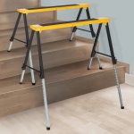 Lot de 2 tr�teaux t�lescopiques pliables large plateau antiglisse