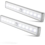 Beijiyi - lot de 2 veilleuses led avec dtecteur de mouvement, clairage armoire placard vitrine, rglette ...
