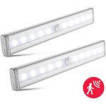 Lot de 2 veilleuses led avec dtecteur de mouvement, clairage armoire placard vitrine, rglette led, ...