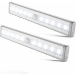 Lot de 2 veilleuses led avec d�tecteur de mouvement, �clairage armoire placard vitrine, r�glette led, ...