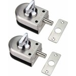 Lot de 2 verrous de porte en verre en acier inoxydable 304 pour salle de bain, toilettes, magasins, portes ...