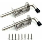 Lot de 2 verrous � ressort en acier inoxydable pour porte de garage, abri de jardin, cour, poulailler ...