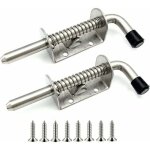 Lot de 2 verrous � ressort en acier inoxydable pour porte de garage, abri de jardin, cour, poulailler ...