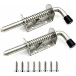 Lot de 2 verrous  ressort en acier inoxydable pour porte de garage, abri de jardin, cour, poulailler ...