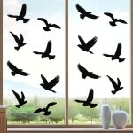 Lot de 20 autocollants de fen�tre anti - collision en forme d'oiseau pour emp�cher les gens et les oiseaux ...